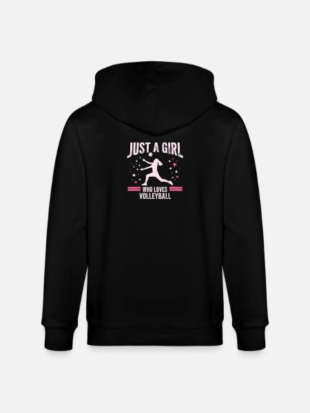 Mädchen liebt Volleyball Zitat - Stanley/Stella Unisex Bio-Kapuzenjacke CULTIVATOR - Schwarz