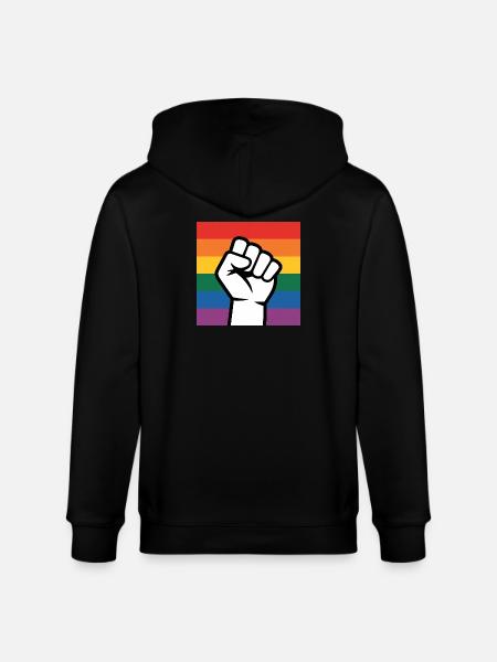 Antifa Fist - Antifascist Merch - Stanley/Stella CULTIVATOR Unisex Organic Hooded Jacket - black