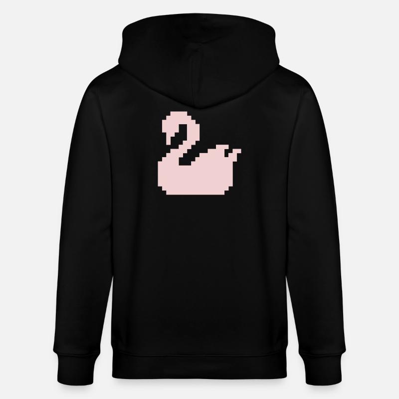 Silhouette rose Pixel Swan - Veste à capuche bio CULTIVATOR Stanley/Stella Unisexe - noir