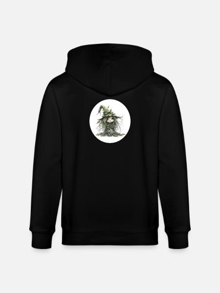 Waldfee Kobold im Blattwald - Stanley/Stella Unisex Bio-Kapuzenjacke CULTIVATOR  - Schwarz