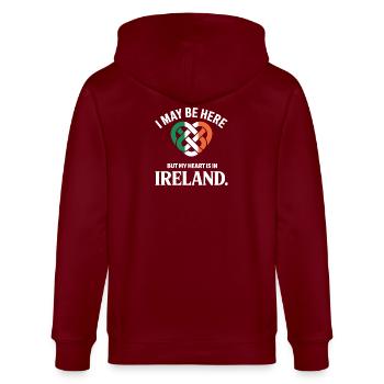 Fierté du Nœud Celtique du Cœur Irlandais - Veste à capuche bio CULTIVATOR Stanley/Stella Unisexe - bordeaux - Dos - Anna (173cm)