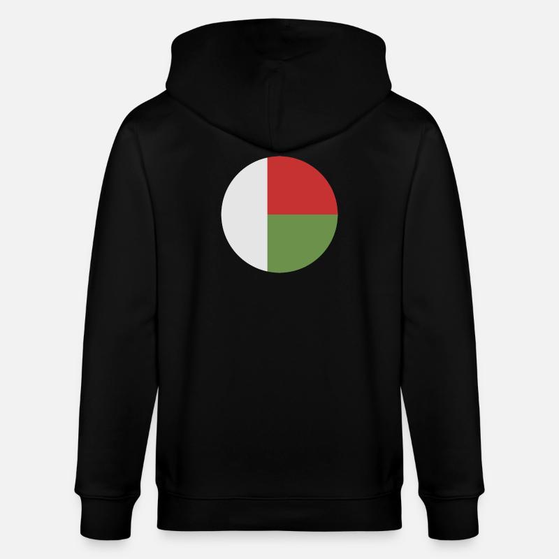 Drapeau rond de Madagascar - Veste à capuche bio CULTIVATOR Stanley/Stella Unisexe - noir