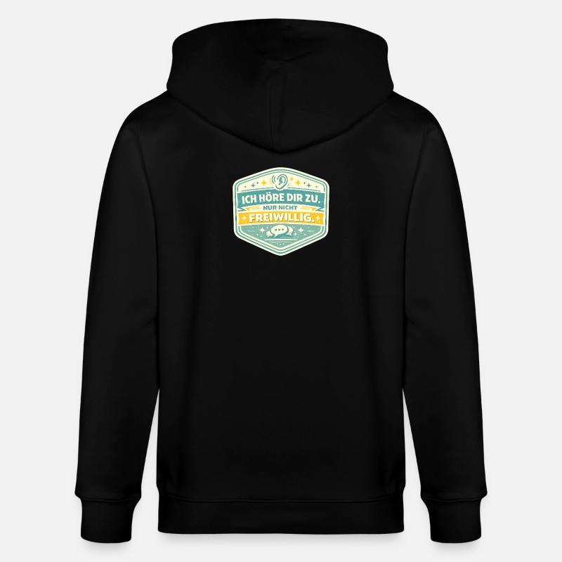 Je t’écoute, pas volontairement - Veste à capuche bio CULTIVATOR Stanley/Stella Unisexe - noir