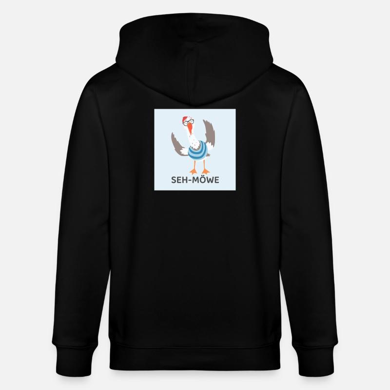 SEH-MÖWE – Mouette drôle - Veste à capuche bio CULTIVATOR Stanley/Stella Unisexe - noir