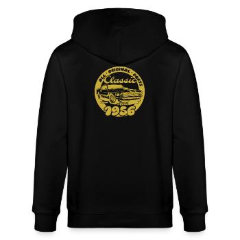 70. Geburtstag - Klassiker Musclecar 04/1956 - Stanley/Stella Unisex Bio-Kapuzenjacke CULTIVATOR  - Schwarz - Hinten - Anna (173cm)