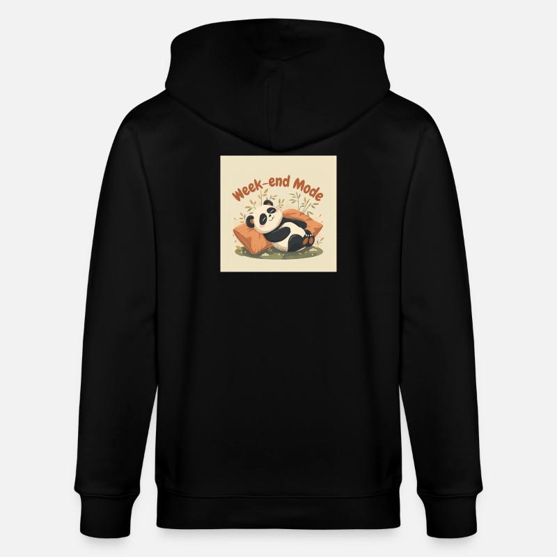 Panda Week-end Mode Relax - Veste à capuche bio CULTIVATOR Stanley/Stella Unisexe - noir