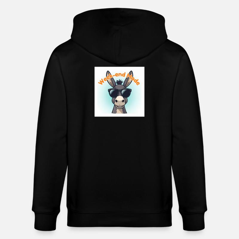 Esel-Wochenend-Mode - Stanley/Stella Unisex Bio-Kapuzenjacke CULTIVATOR  - Schwarz