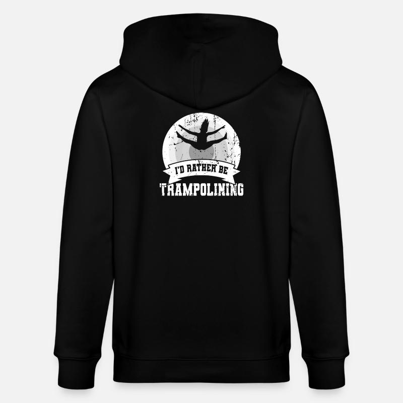 Ich würde lieber Trampolin springen - Stanley/Stella Unisex Bio-Kapuzenjacke CULTIVATOR  - Schwarz