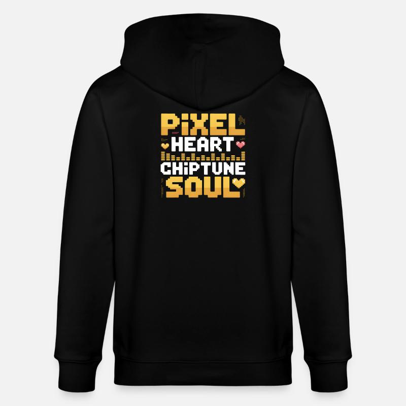 Pixelherz, Chiptune-Seele | 8-Bit Musik - Stanley/Stella Unisex Bio-Kapuzenjacke CULTIVATOR - Schwarz