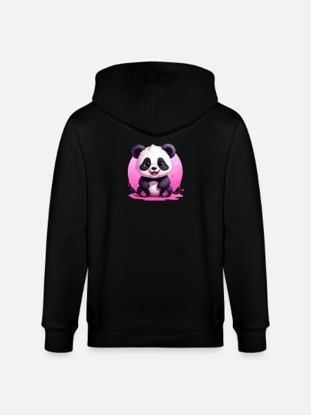 panda mignon - Veste à capuche bio CULTIVATOR Stanley/Stella Unisexe - noir