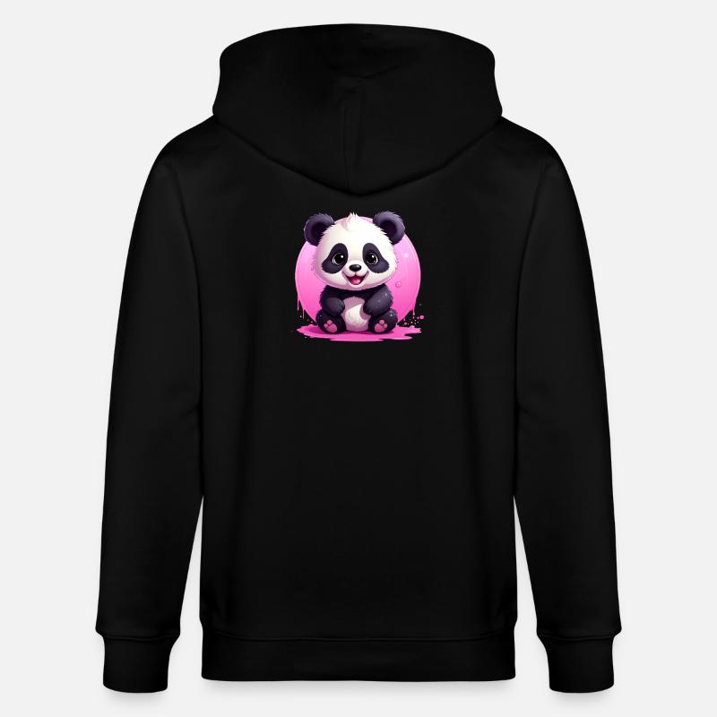 panda mignon - Veste à capuche bio CULTIVATOR Stanley/Stella Unisexe - noir