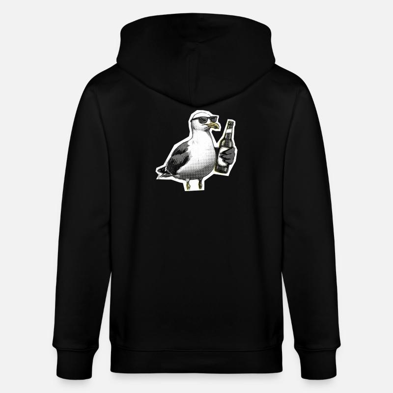 Möwe Bier Küste - Stanley/Stella Unisex Bio-Kapuzenjacke CULTIVATOR  - Schwarz