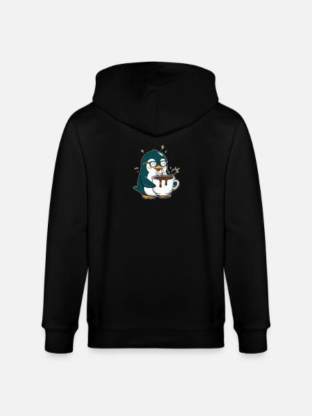 Koffein-Pinguin: Eiskalt & Hochgefahren - Stanley/Stella CULTIVATOR Unisex Organic Hooded Jacket - black