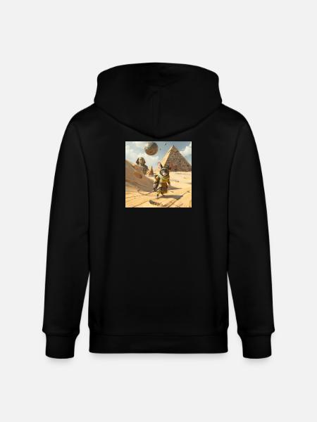 Adventurous Rat in Egypt - Stanley/Stella CULTIVATOR  Unisex Organic Hooded Jacket - black