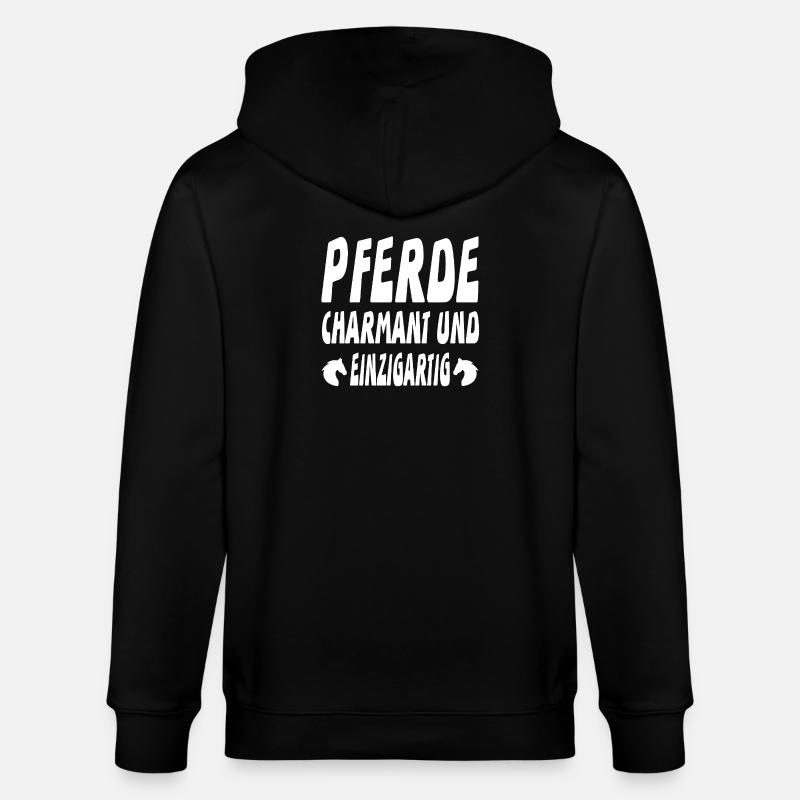 Pferde - Stanley/Stella Unisex Bio-Kapuzenjacke CULTIVATOR - Schwarz