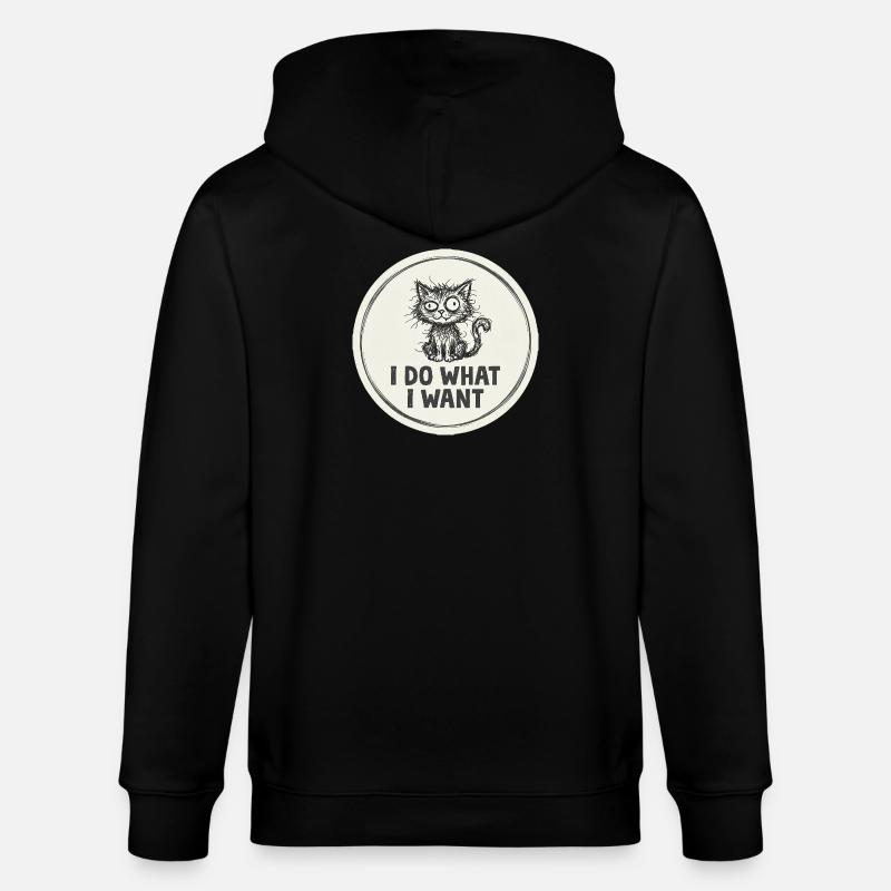 Ich mache, was ich will Katze - Stanley/Stella Unisex Bio-Kapuzenjacke CULTIVATOR  - Schwarz
