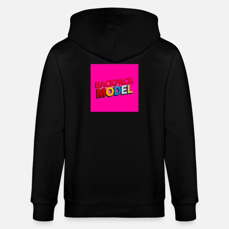 Backpack Model Neon Text - Stanley/Stella CULTIVATOR  Unisex Organic Hooded Jacket - black