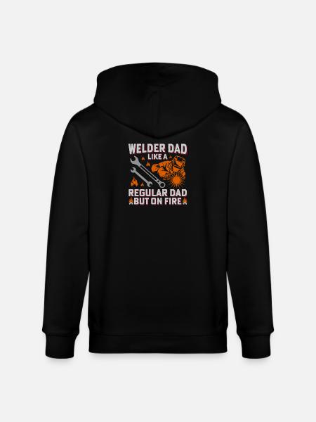 Sweat Father Fire Motif Welder Father's Day - Stanley/Stella CULTIVATOR Unisex Organic Hooded Jacket - black