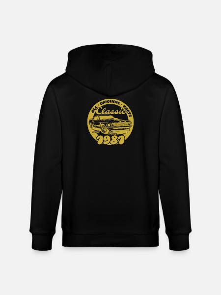 45th Birthday - Classic Musclecar 05/1981 - Stanley/Stella CULTIVATOR  Unisex Organic Hooded Jacket - black