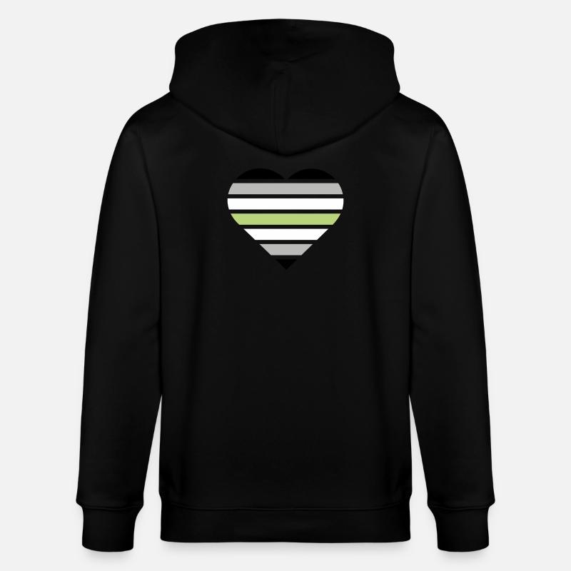 Pride Flag Heart · Agender - Stanley/Stella Unisex Bio-Kapuzenjacke CULTIVATOR - Schwarz