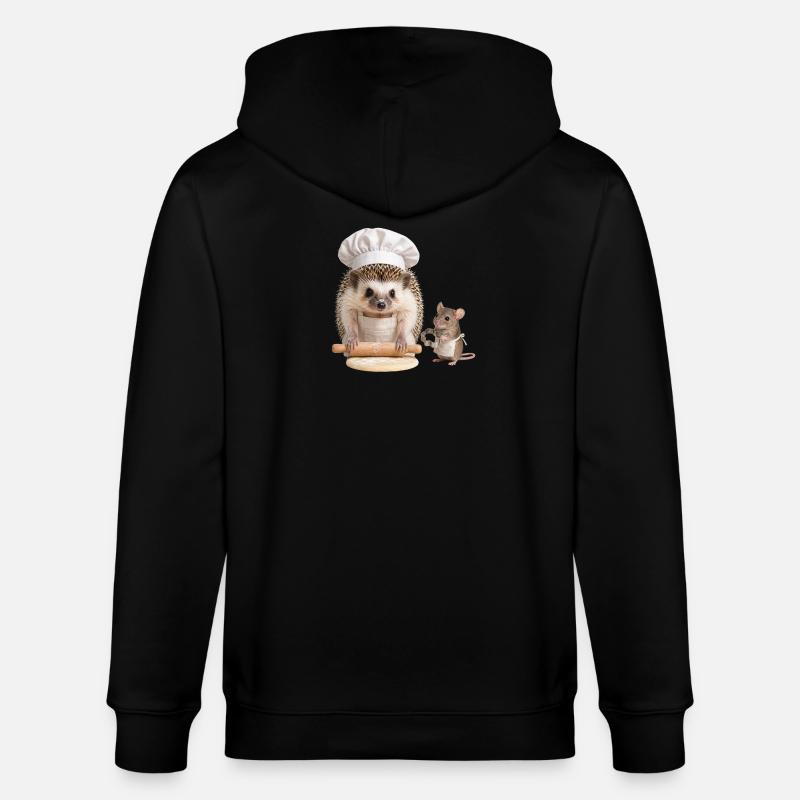 Igelbäcker mit Maushelfer - Stanley/Stella Unisex Bio-Kapuzenjacke CULTIVATOR - Schwarz