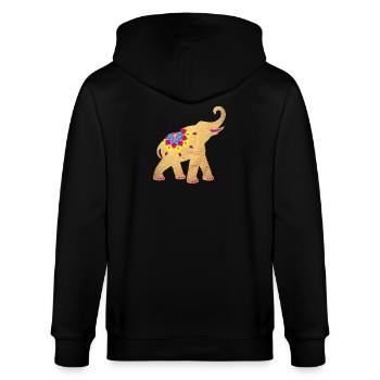 Elephant Gold Yoga India Animal Love Zoo Animal Namasté - Veste à capuche bio CULTIVATOR Stanley/Stella Unisexe - noir - Dos - Anna (173cm)