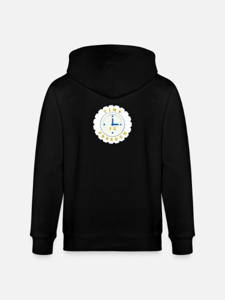 Time is freedom - Stanley/Stella CULTIVATOR Unisex Organic Hooded Jacket - black