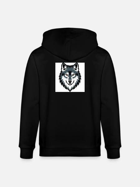 Wolf Graphic Emblem - Stanley/Stella CULTIVATOR  Unisex Organic Hooded Jacket - black