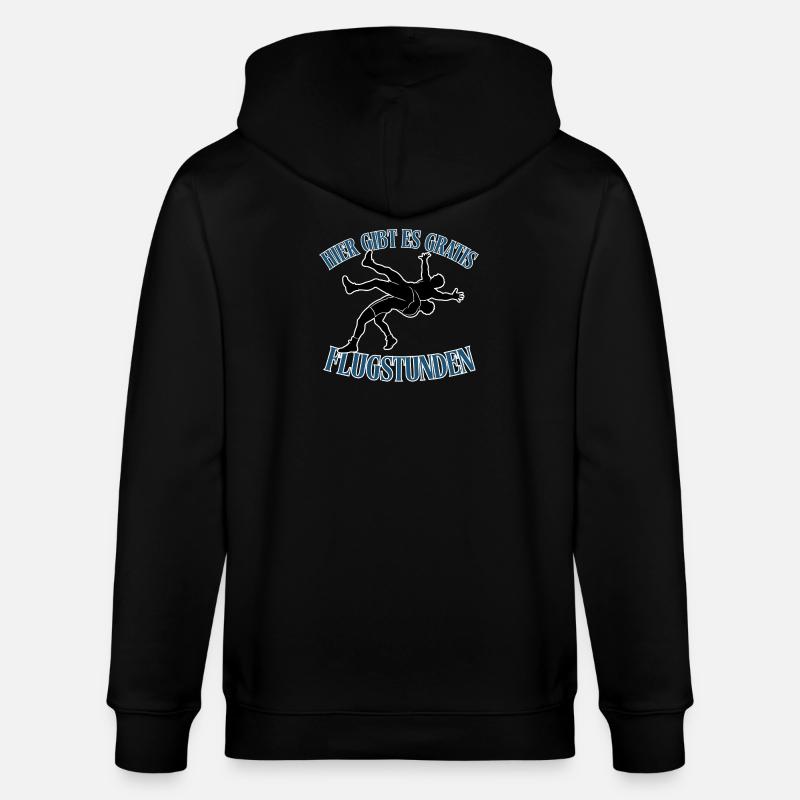 Kostenlose Flugstunden – Kampf-Silhouette - Stanley/Stella Unisex Bio-Kapuzenjacke CULTIVATOR - Schwarz