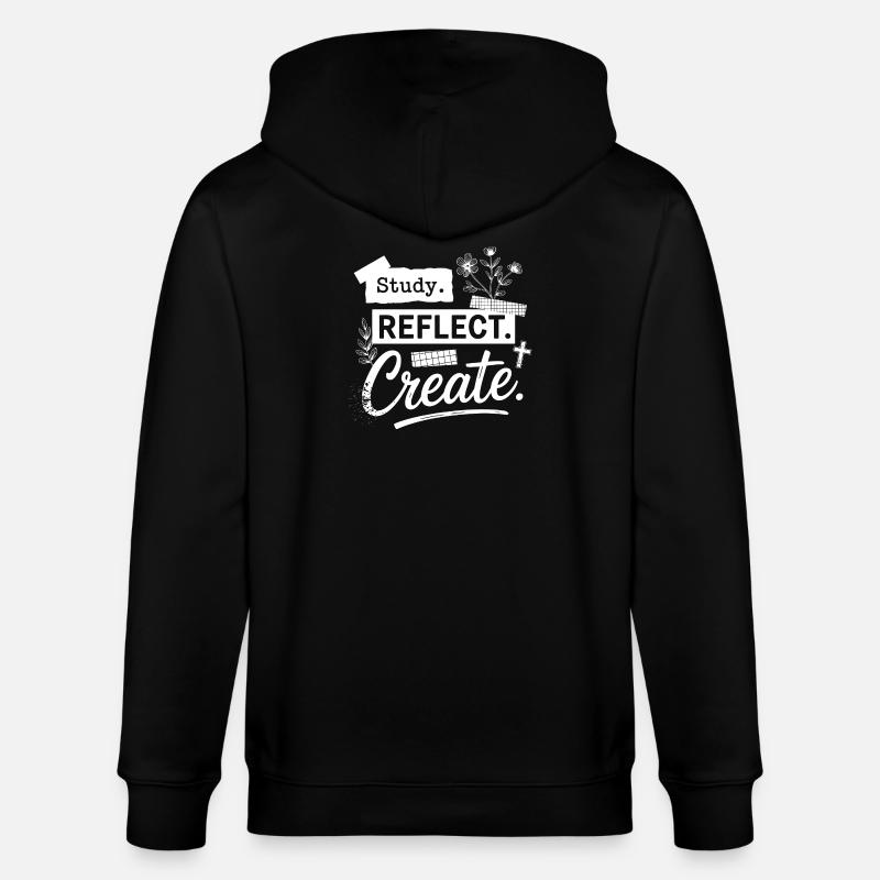 Étudier. Réfléchis. Créez. - Veste à capuche bio CULTIVATOR Stanley/Stella Unisexe - noir