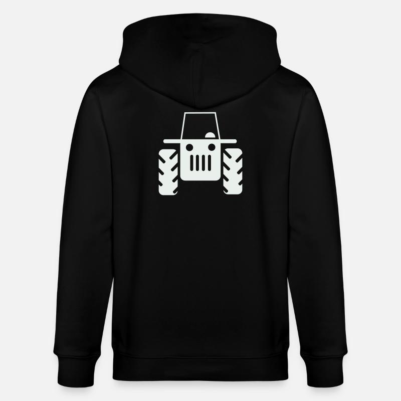 Retro Traktor  - Stanley/Stella Unisex Bio-Kapuzenjacke CULTIVATOR  - Schwarz
