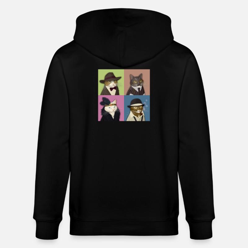 Dapper Cats Quartett - Stanley/Stella Unisex Bio-Kapuzenjacke CULTIVATOR  - Schwarz