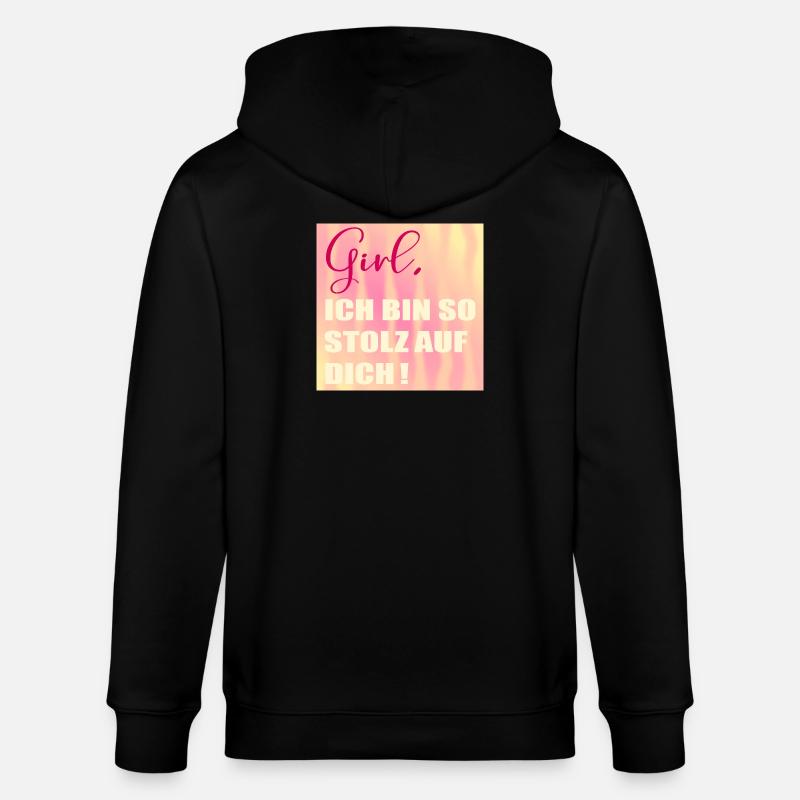 Stolz auf Dich Mädchen - Stanley/Stella Unisex Bio-Kapuzenjacke CULTIVATOR  - Schwarz