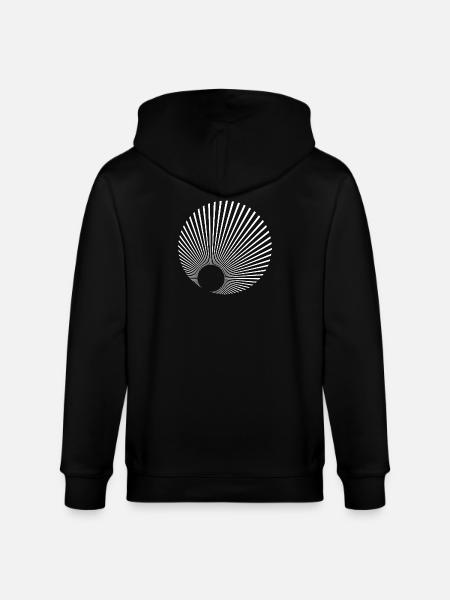 Radial Sunburst Spiral - Stanley/Stella CULTIVATOR Unisex Organic Hooded Jacket - black