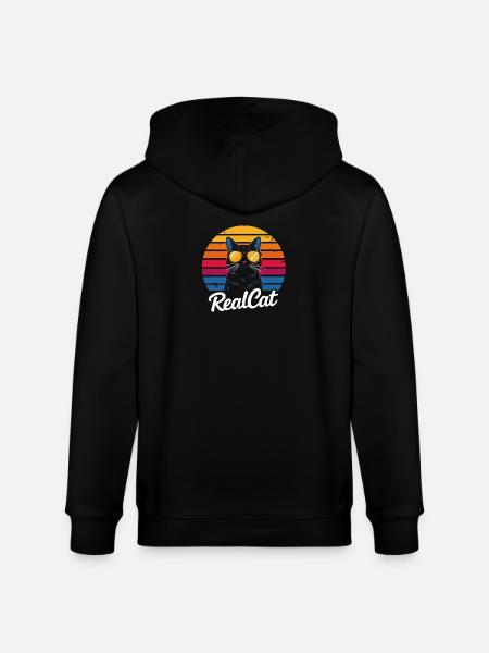 Cat Sunglasses Dusk Realcat - Stanley/Stella CULTIVATOR Unisex Organic Hooded Jacket - black