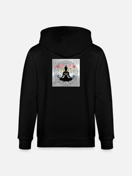 Mandala Butterfly Meditation Silhouette - Stanley/Stella CULTIVATOR  Unisex Organic Hooded Jacket - black