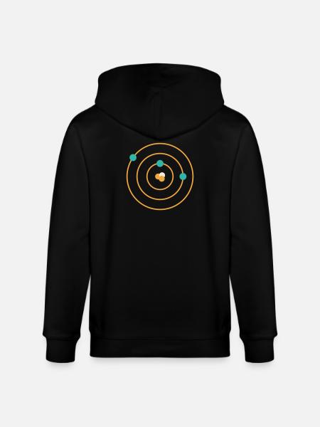 Atomic Model - Physics Chemistry Science Nerd - Stanley/Stella CULTIVATOR  Unisex Organic Hooded Jacket - black