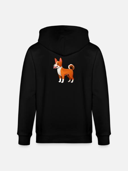Little Basenji Dog (comic) - Stanley/Stella CULTIVATOR Unisex Organic Hooded Jacket - black