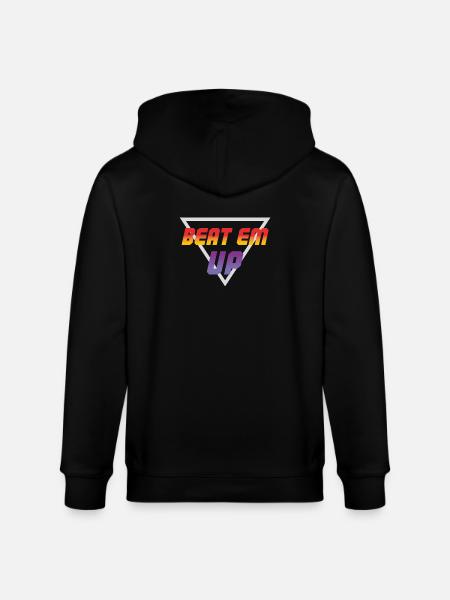 Beat Em Up Retro Gaming - Stanley/Stella CULTIVATOR  Unisex Organic Hooded Jacket - black