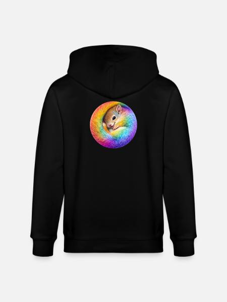 Regenbogen-Eichhörnchen - Stanley/Stella Unisex Bio-Kapuzenjacke CULTIVATOR - Schwarz