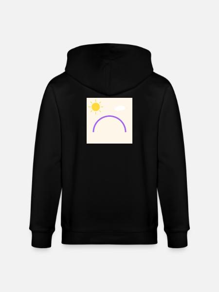 Purple bow in minimal sun - Stanley/Stella CULTIVATOR Unisex Organic Hooded Jacket - black