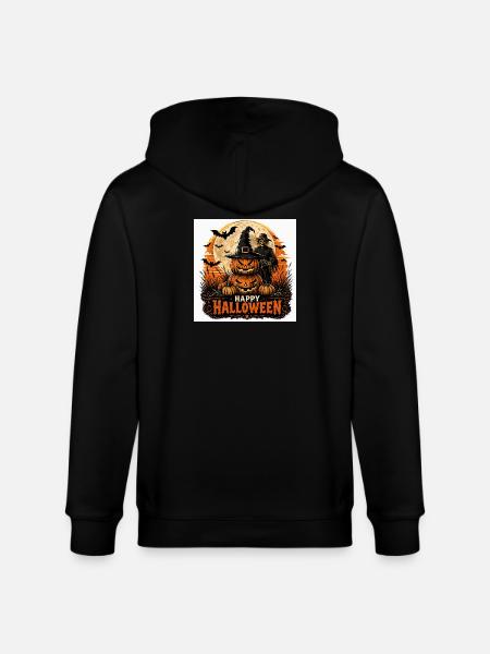 Halloween Night Pumpkins - Stanley/Stella CULTIVATOR Unisex Organic Hooded Jacket - black