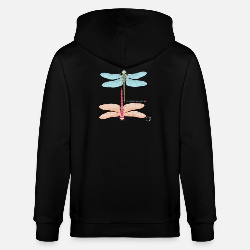 Libellules et transformation par CD - Veste à capuche bio CULTIVATOR Stanley/Stella Unisexe - noir