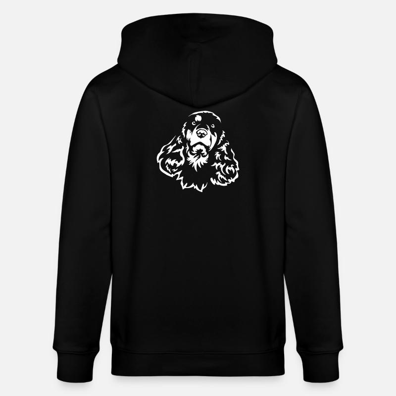 Cocker Spaniel Kopf "Black Edition" - Stanley/Stella Unisex Bio-Kapuzenjacke CULTIVATOR - Schwarz