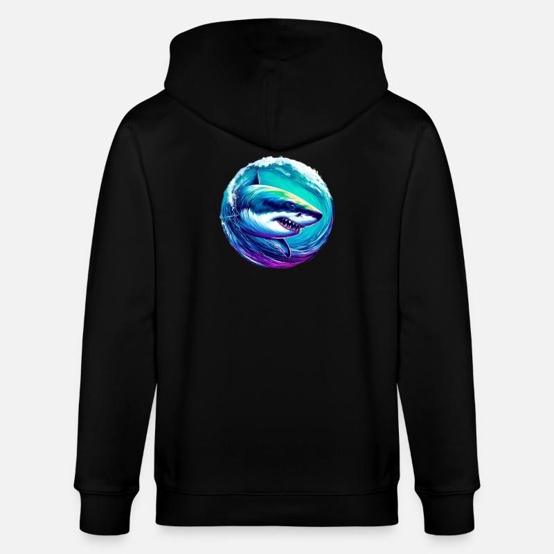 Requin blanc - Veste à capuche bio CULTIVATOR Stanley/Stella Unisexe - noir