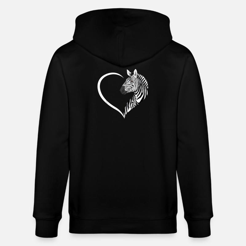 Silhouette de cœur de zèbre - Veste à capuche bio CULTIVATOR Stanley/Stella Unisexe - noir