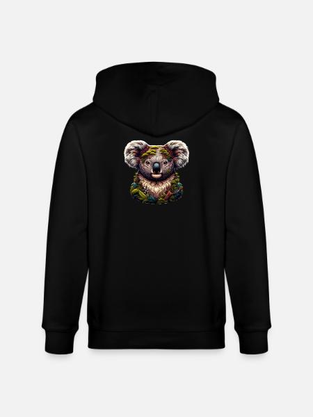 Koala - Stanley/Stella CULTIVATOR Unisex Organic Hooded Jacket - black