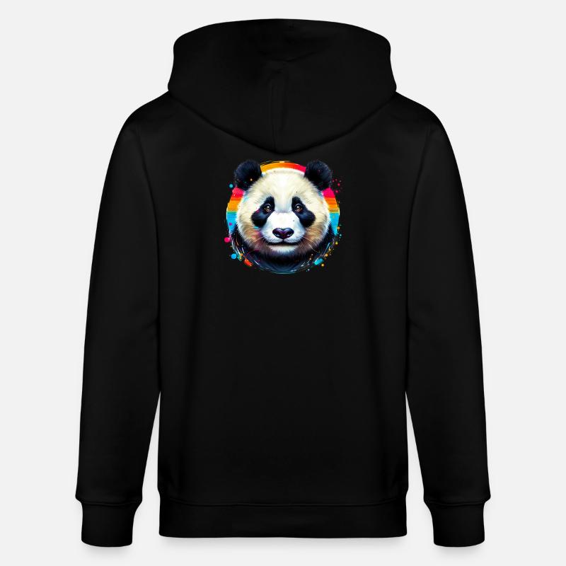 Panda - Veste à capuche bio CULTIVATOR Stanley/Stella Unisexe - noir