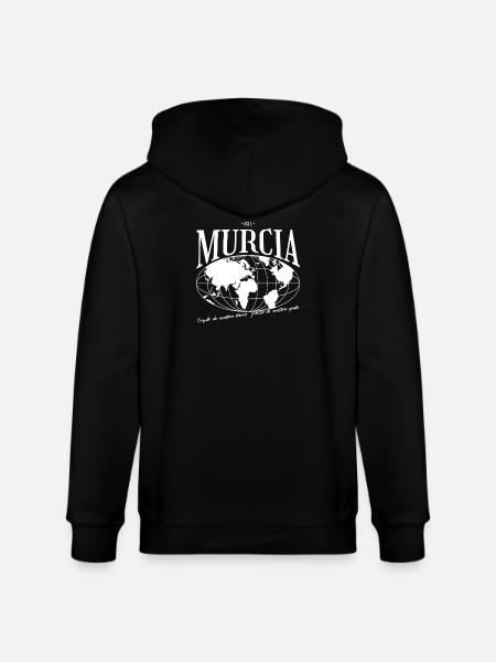 Earth map with Muralca lettering - Stanley/Stella CULTIVATOR  Unisex Organic Hooded Jacket - black