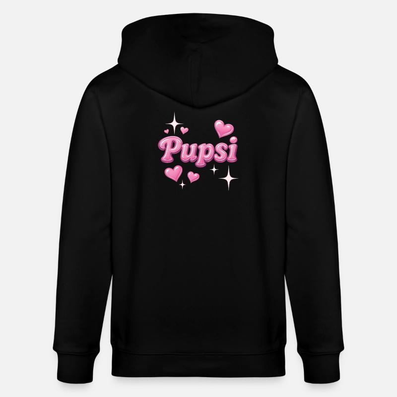 pupsi / y2k Spitzname design - Stanley/Stella Unisex Bio-Kapuzenjacke CULTIVATOR  - Schwarz